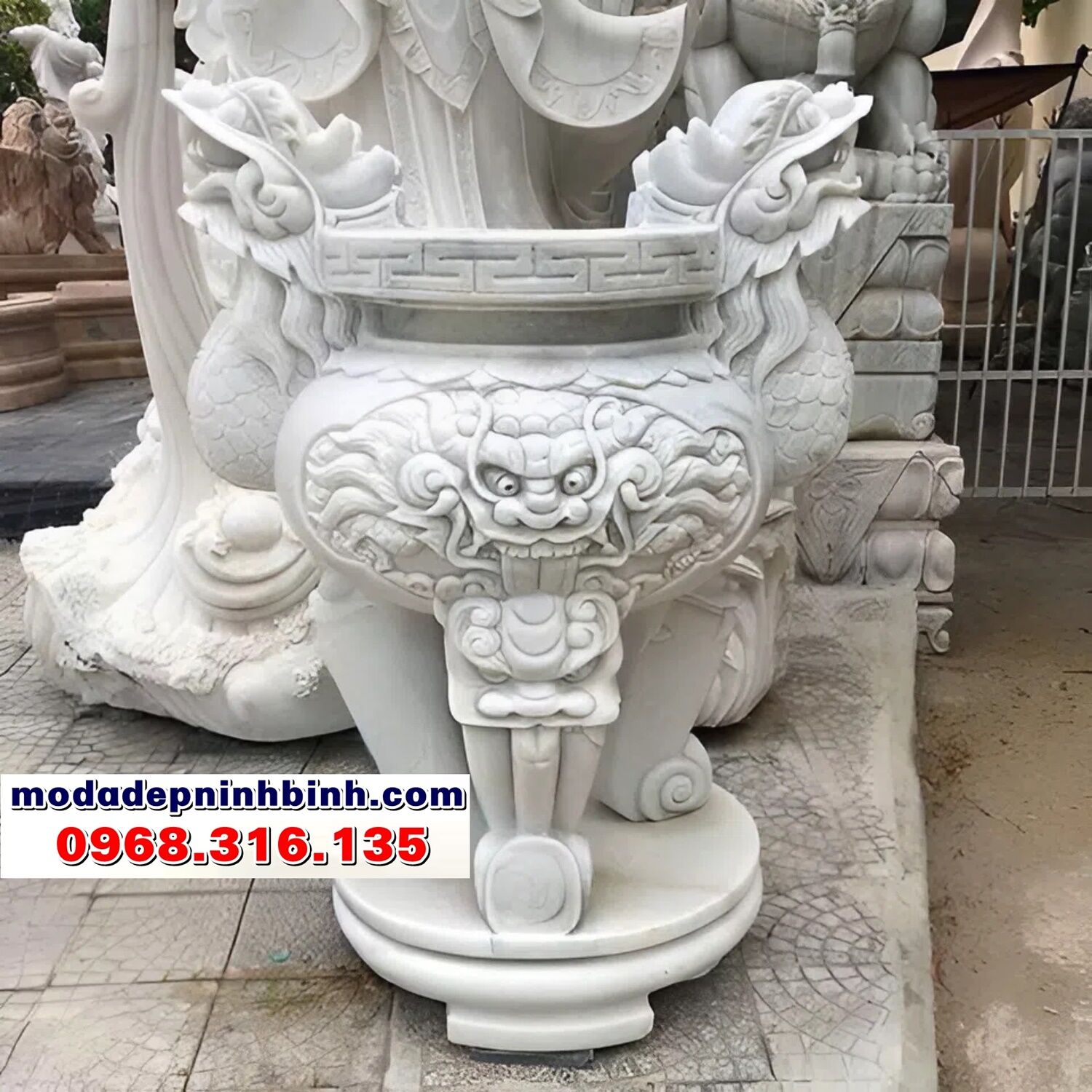 lu-huong-da-trang-dep Mẫu lư hương đá trắng đẹp