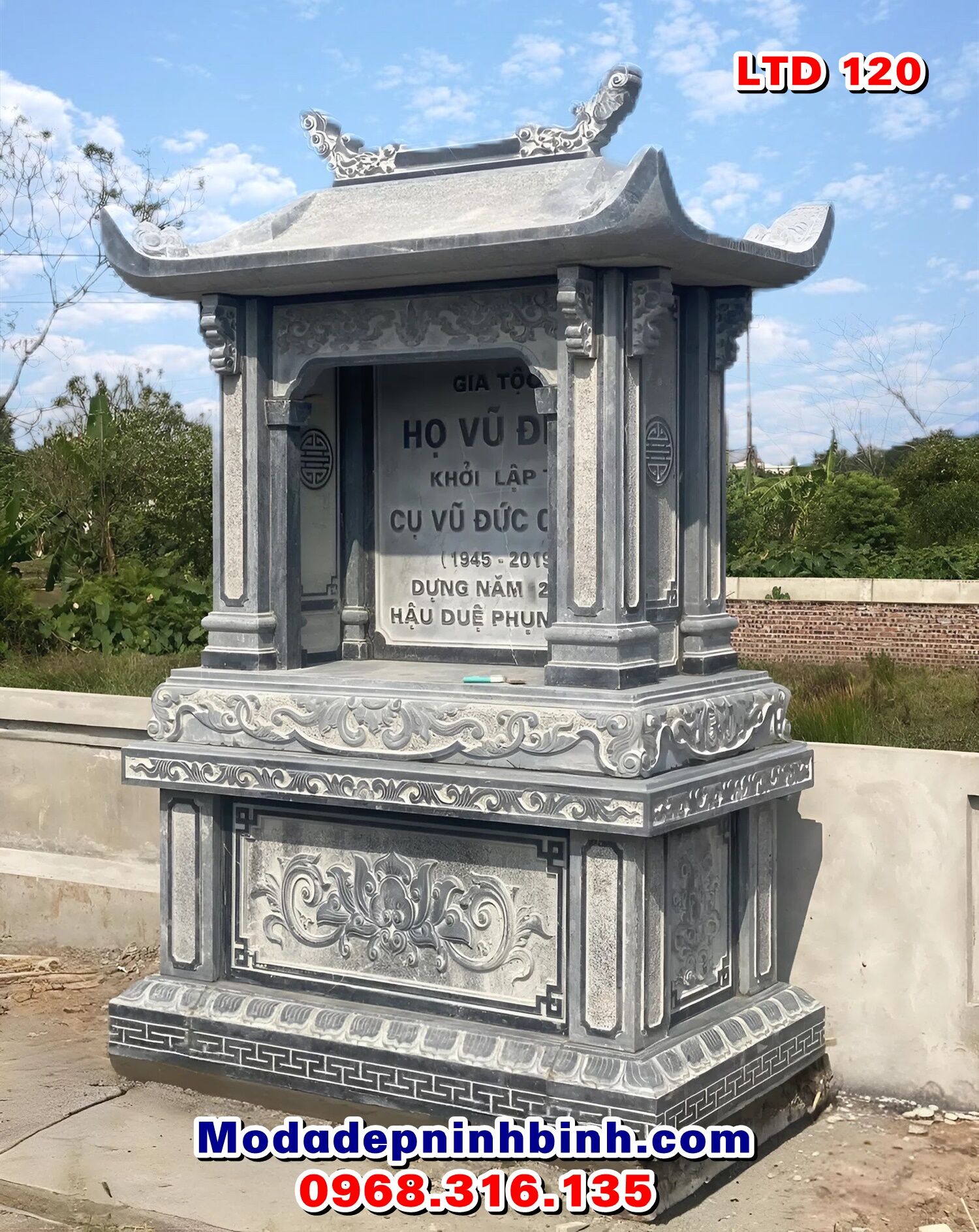 lang-tho-da-1-mai-ltd-120 Lăng thờ đá 1 mái LTD 120